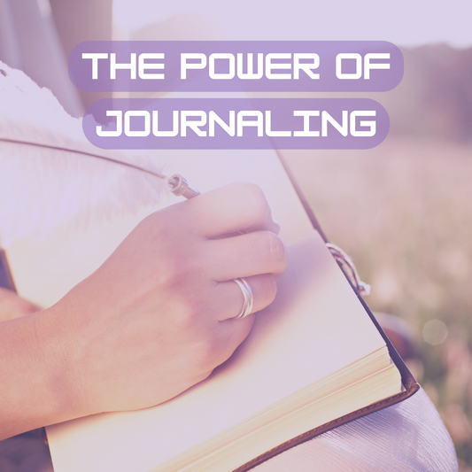 the power of journaling with an image of a woman writing in a journal