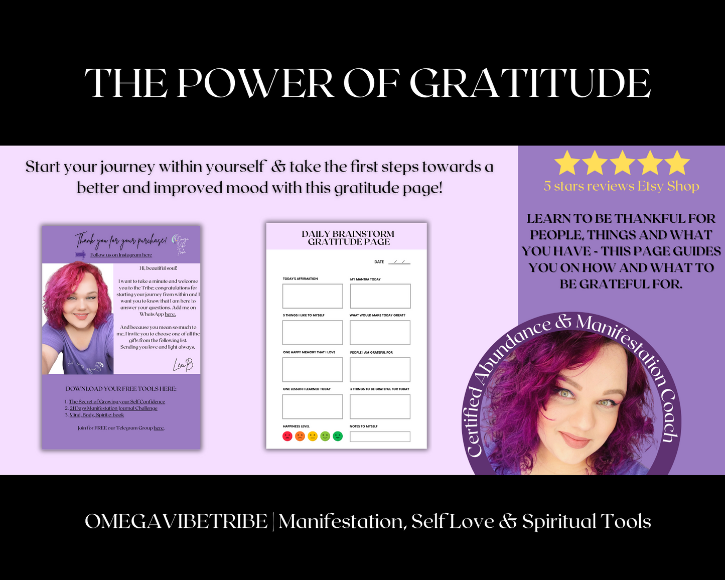 photo that shows the power of gratitude and the digital gratitude journal page