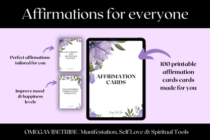 affirmations are for everyone and this picture says that. the 100 affirmation cards printable are made for you and are going to improve mood and happiness levels.