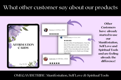 customers have already started to use our manifestation and self love tools and are feeling already the difference