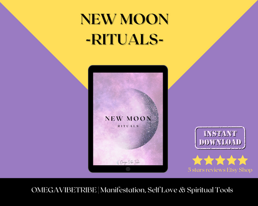 the presentation cover of the new moon rituals ebook digital product
