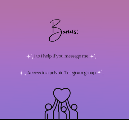 bonus to this manifestation letter is one to one help if you message omega vibe tribe and also access to a private telegram group.